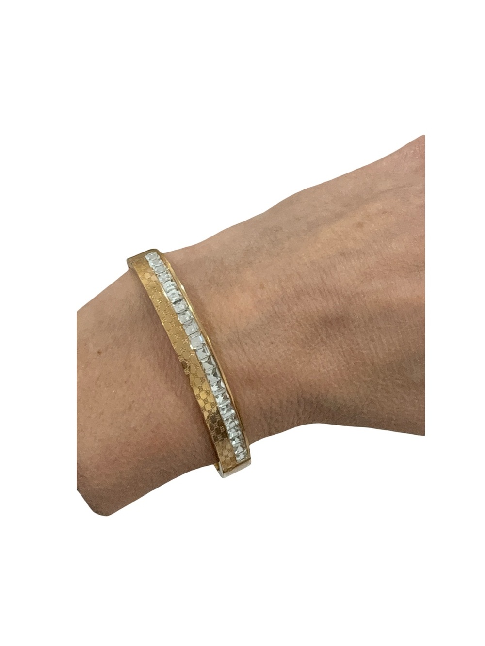 Gold Crystal-Accent Bangle Bracelet by